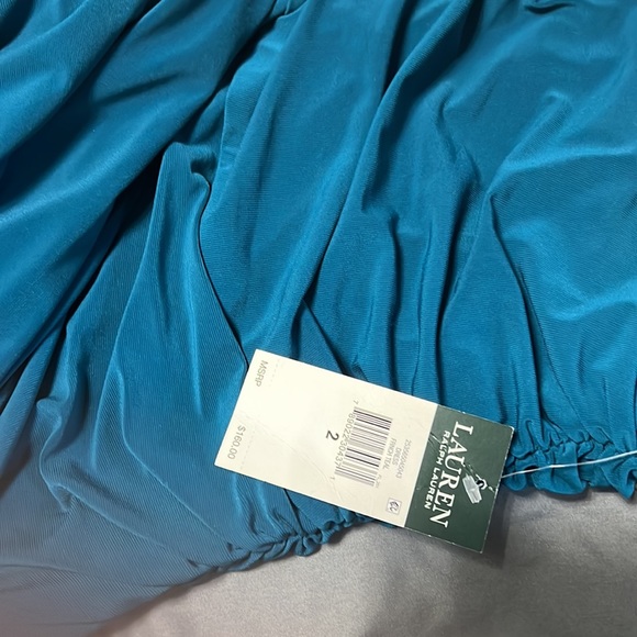 Ralph Lauren One Shoulder Teal Dress - Picture 3 of 5
